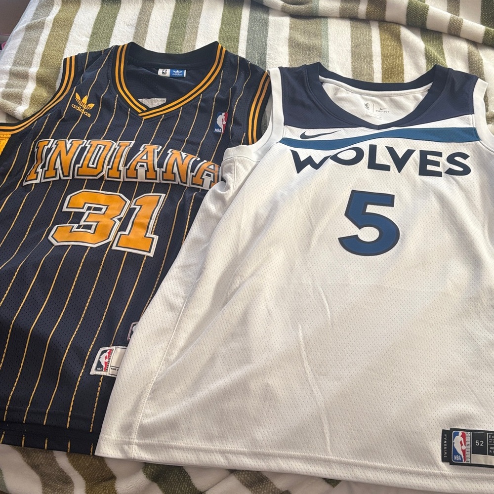 Bundle of Pacers Miller Twolves Edwards Basketball Jerseys